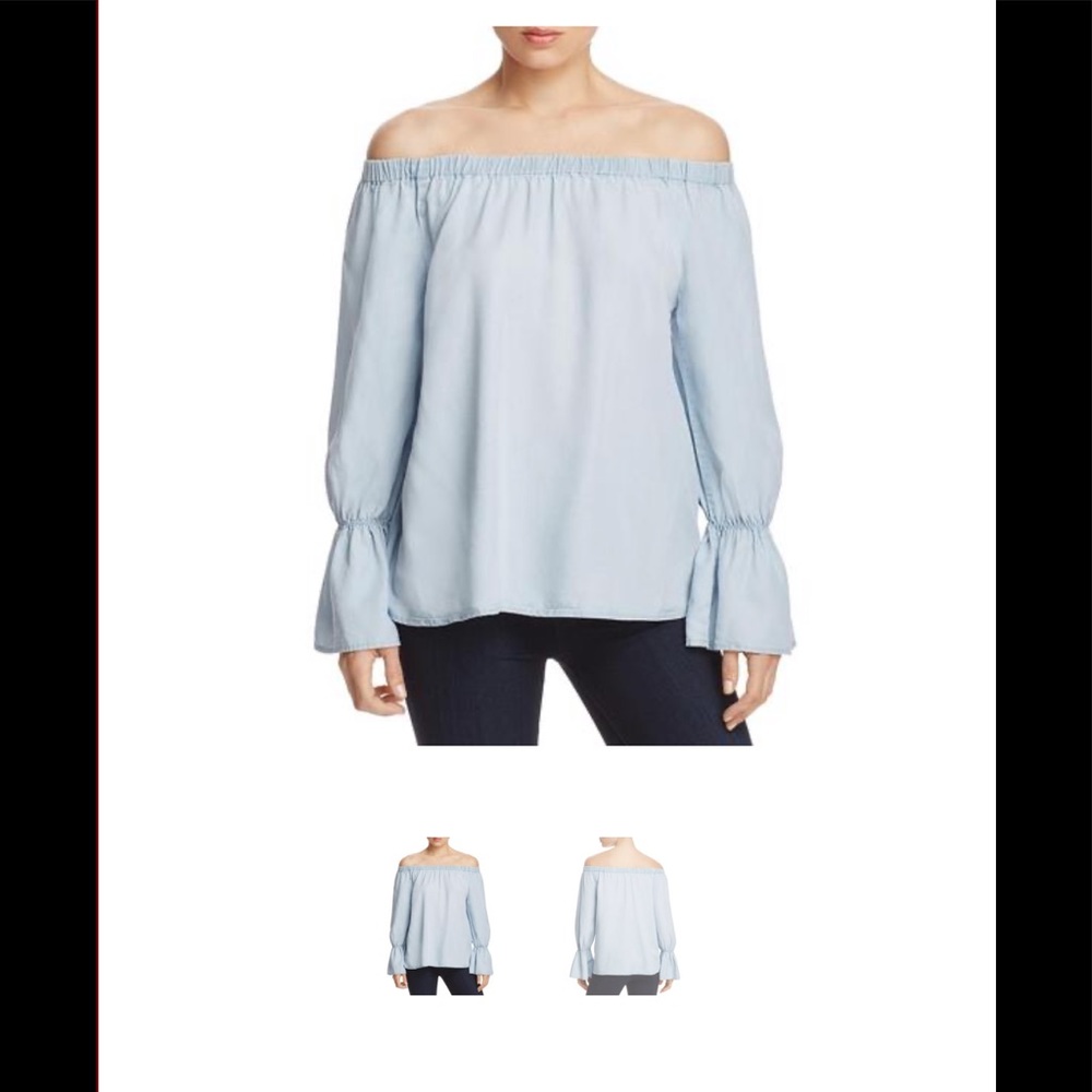 Sanctuary Chambray off the shoulder top